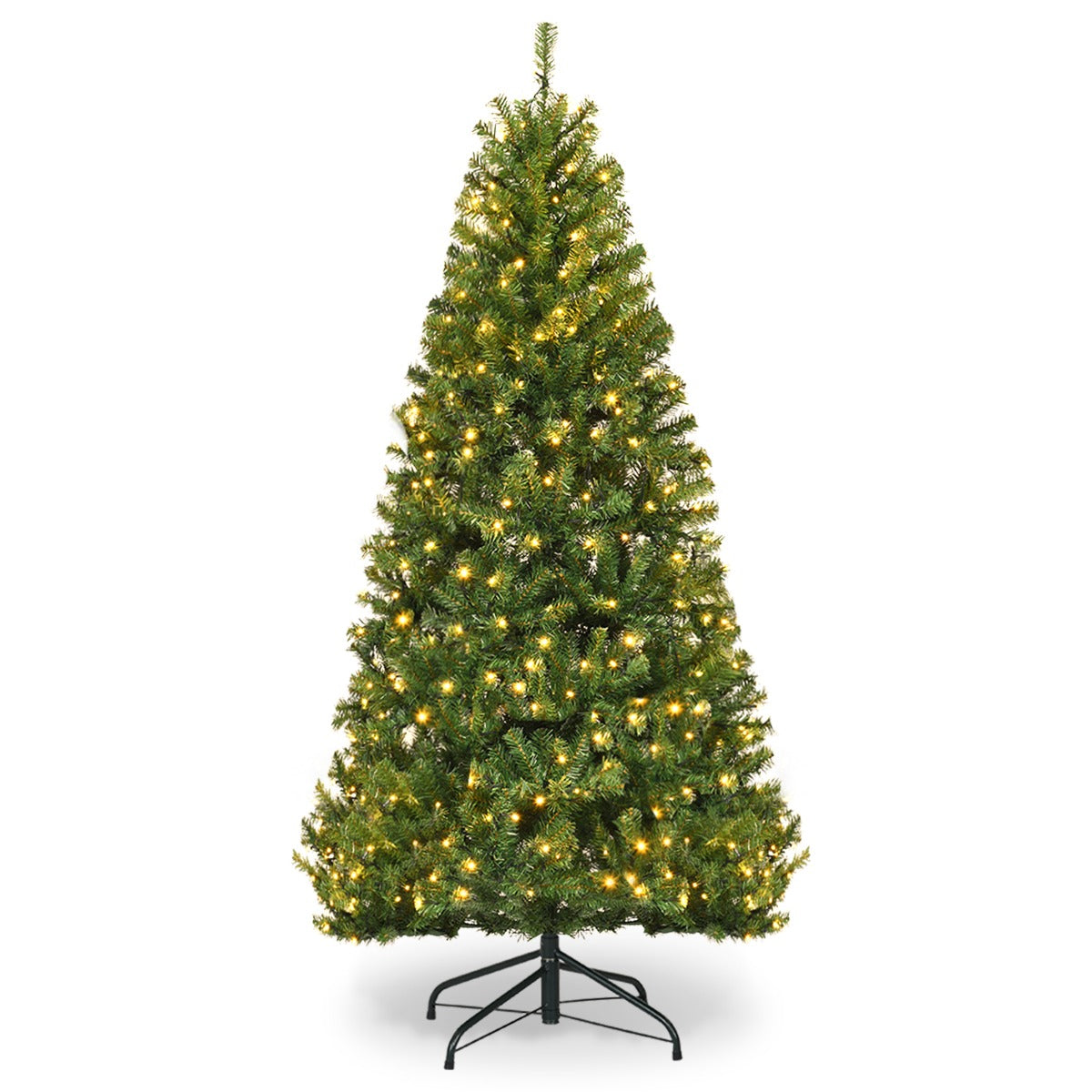 LIVSK Verlichte Kunstkerstboom - 100 LED-lichten - 11 Verlichtingsmodi - Natuurgetrouwe 300 PVC-takken - 120 cm - Groen