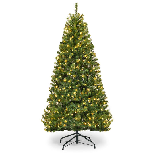 LIVSK Verlichte Kunstkerstboom - 100 LED-lichten - 11 Verlichtingsmodi - Natuurgetrouwe 300 PVC-takken - 120 cm - Groen