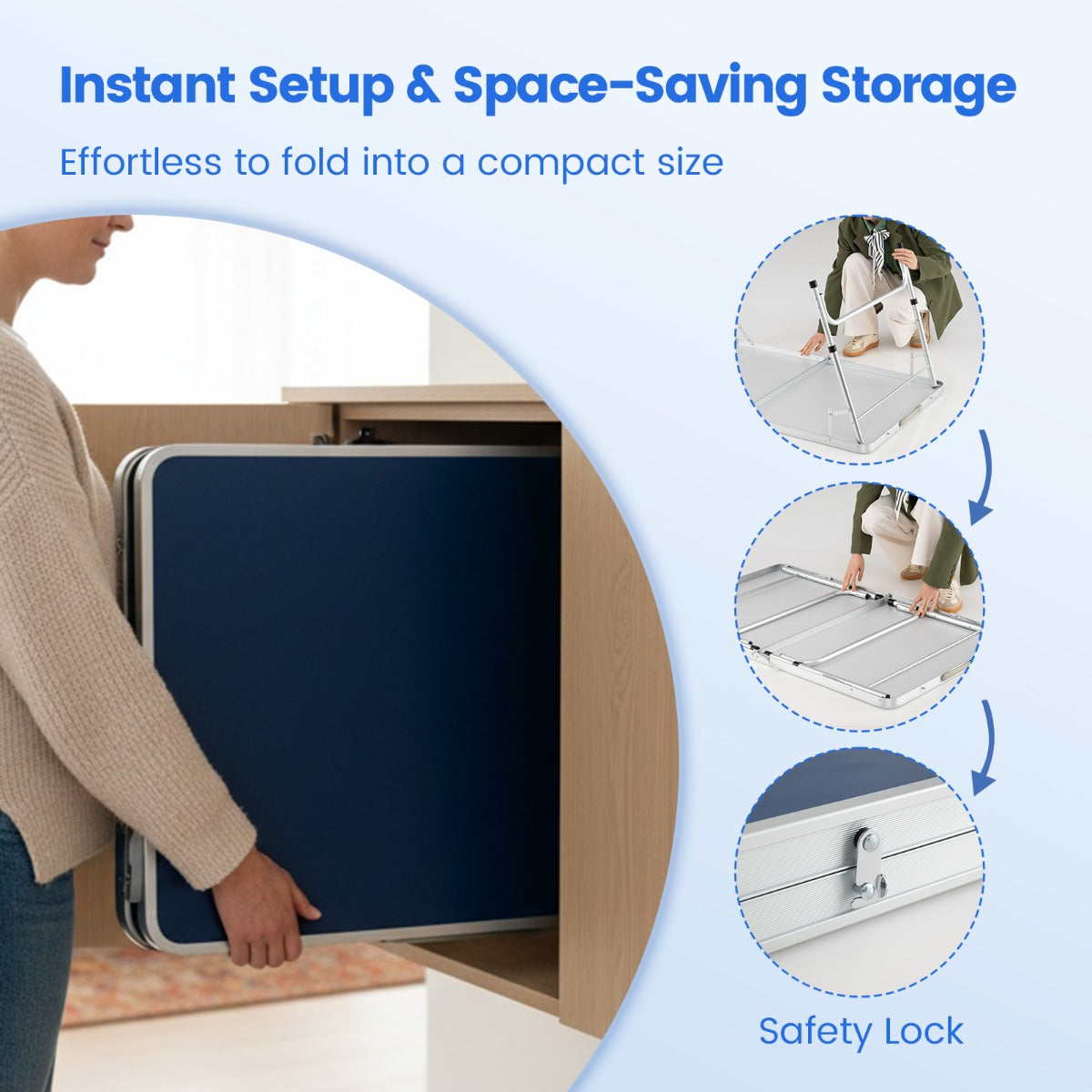 Livsk costway 120 x 76 cm draagbare tafeltennistafel opvouwbare mini tafeltennisset 6 2