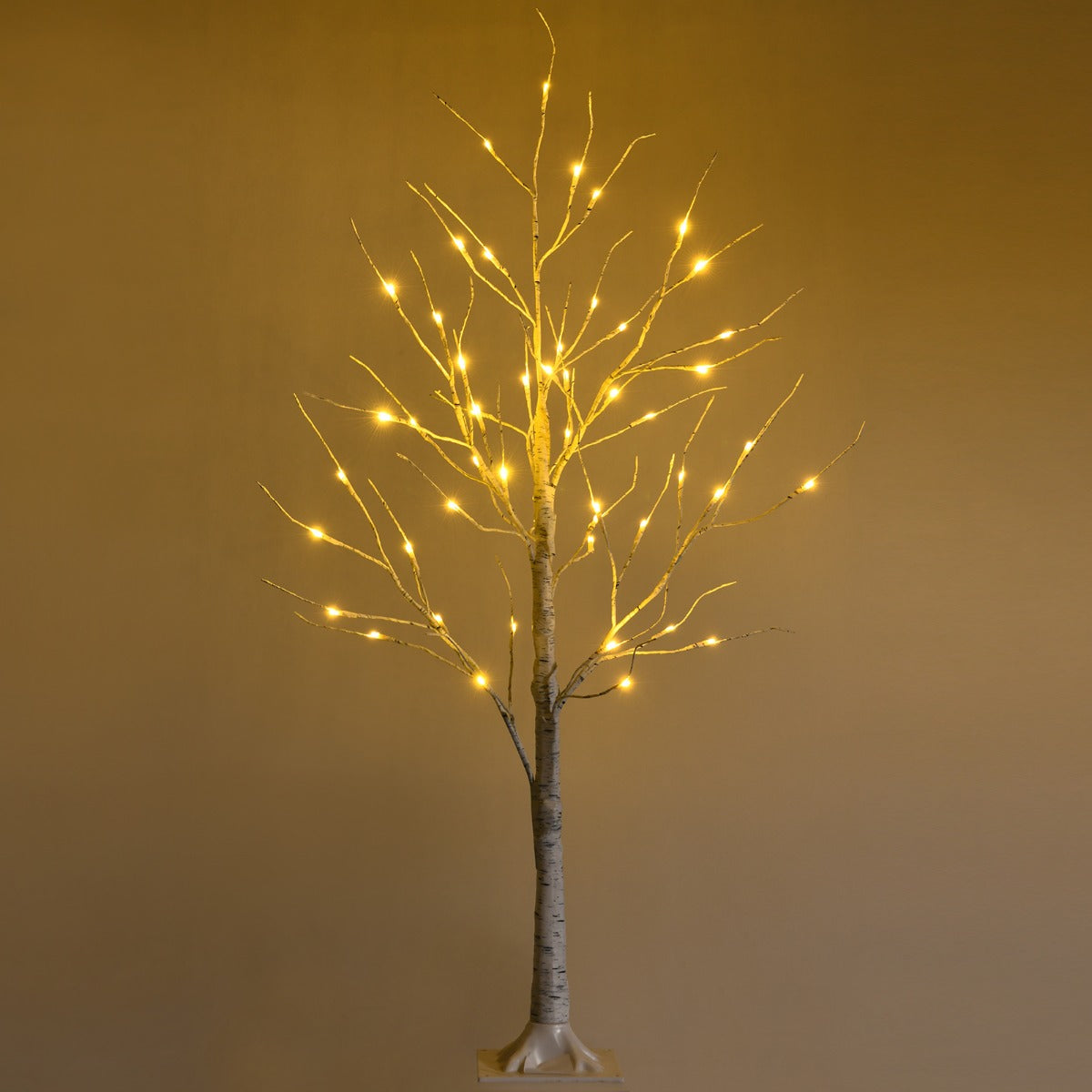 LIVSK Kunstmatige Berkenboom - 48 Warmwitte LED's - Flexibele Takken - Eenvoudige Montage - 120 cm Hoog - Wit