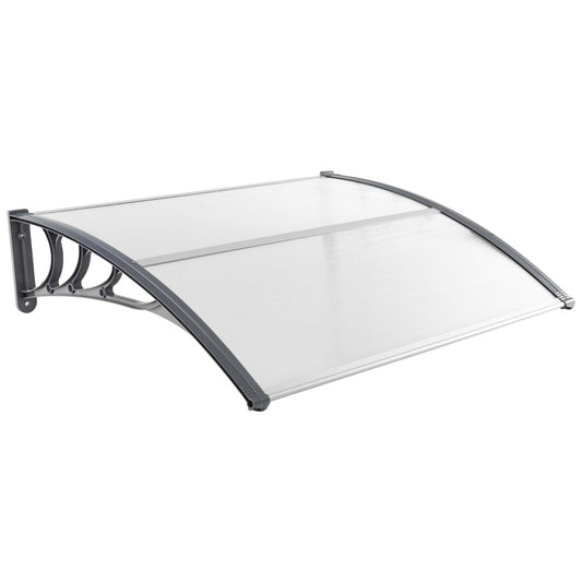 LIVSK Raam- en Deurafdak - Weersbestendig met PC-holpanelen - Eenvoudige installatie - 122 x 99 cm - Grijs + Zilver