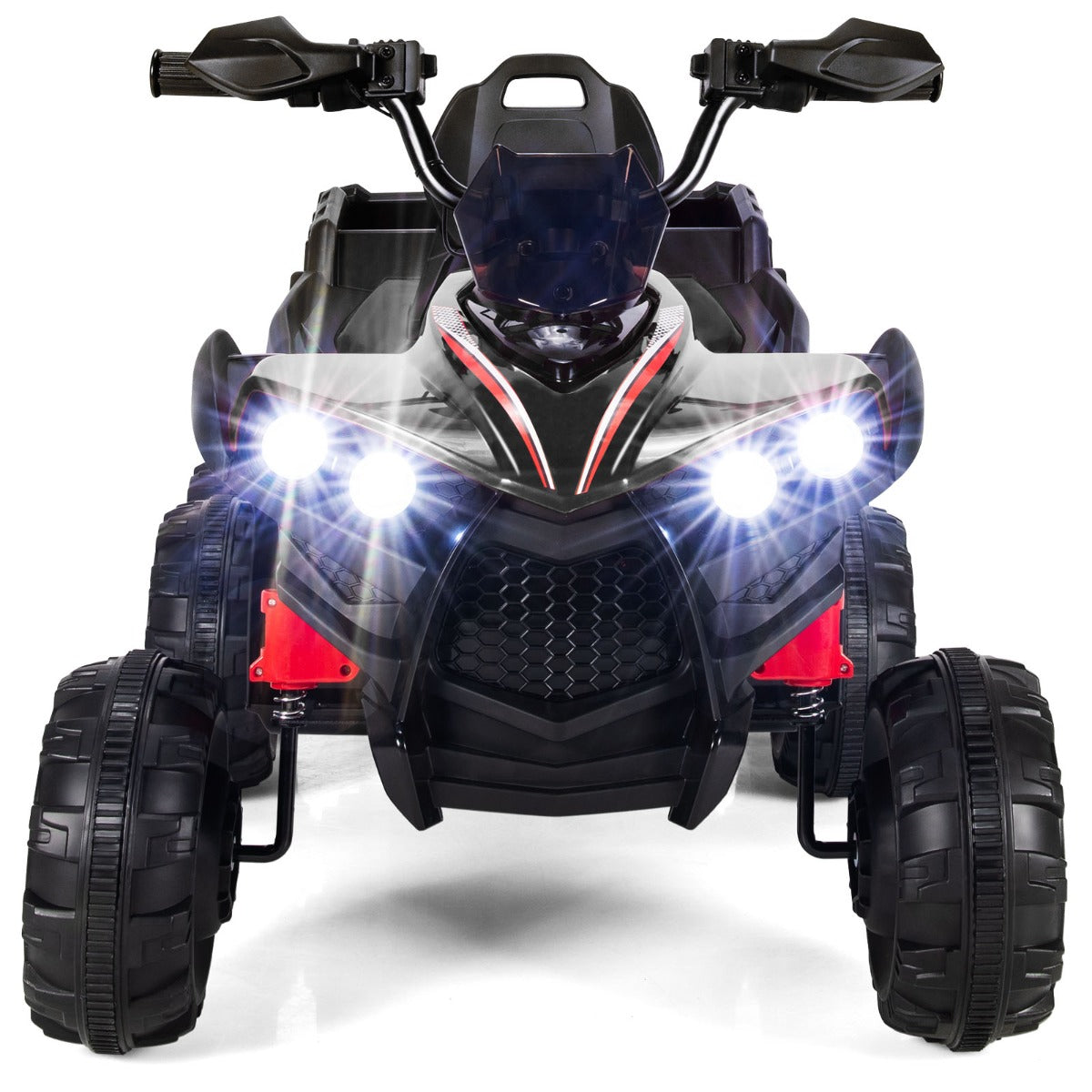 LIVSK Elektrische Quad voor Kinderen - 6 Wielen - LED Verlichting - Muziekfunctie - Snelheid 3-6 km/u - 129 x 69 x 72 cm - Zwart