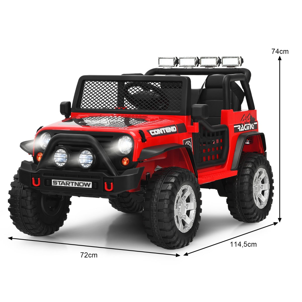 Livsk costway 12v elektrische auto voor kinderen met afstandsbediening licht muziek rood 1 1