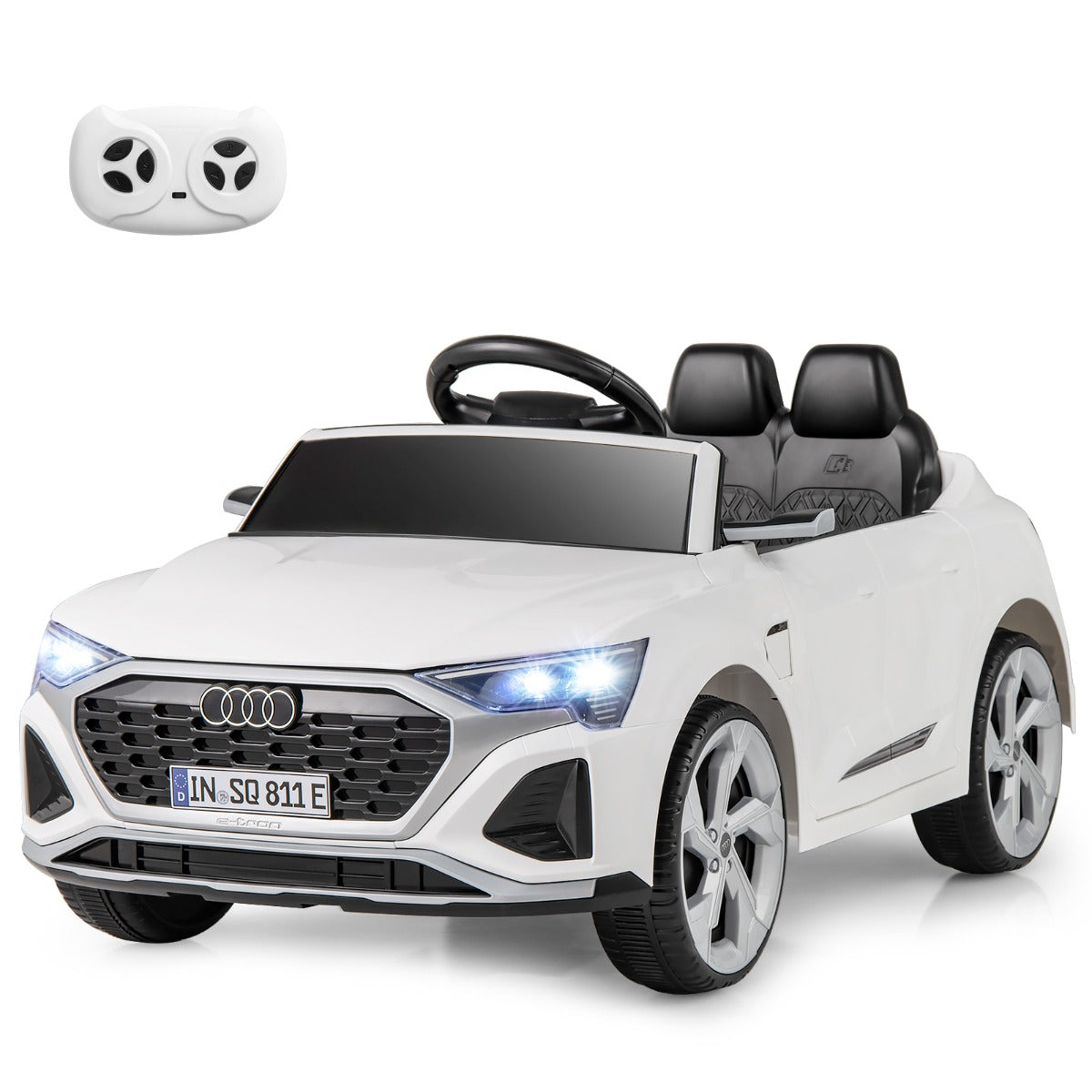 LIVSK Audi SQ8 Elektrische Kinderauto - Afstandsbediening - LED Verlichting - 12V Oplaadbare Batterij - Voor Kinderen vanaf 3