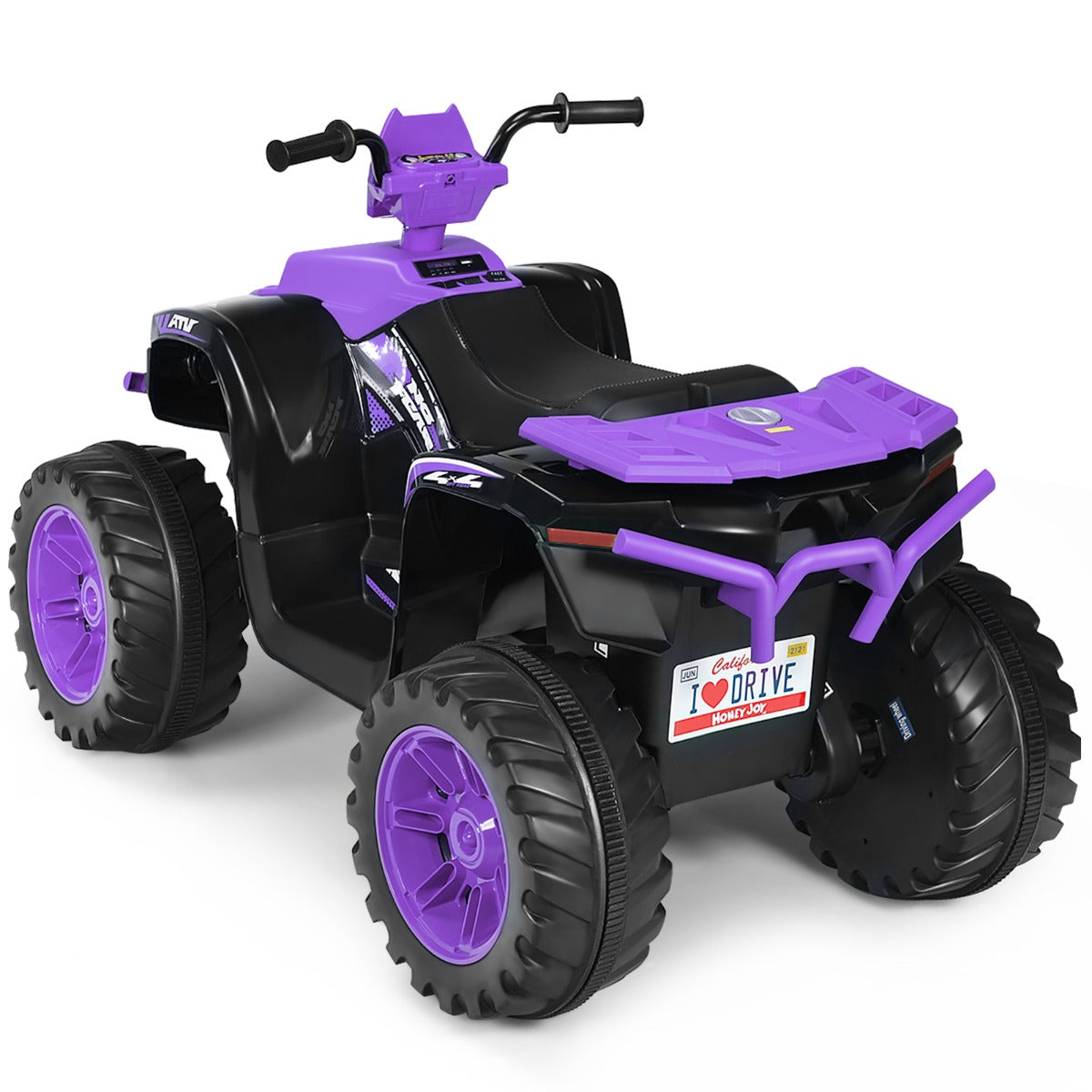 Livsk costway 12v elektrische kinder quad atv rijden op auto op batterijen aangedreven 4 wielen atv voor kinderen vanaf 3 jaar paars 3