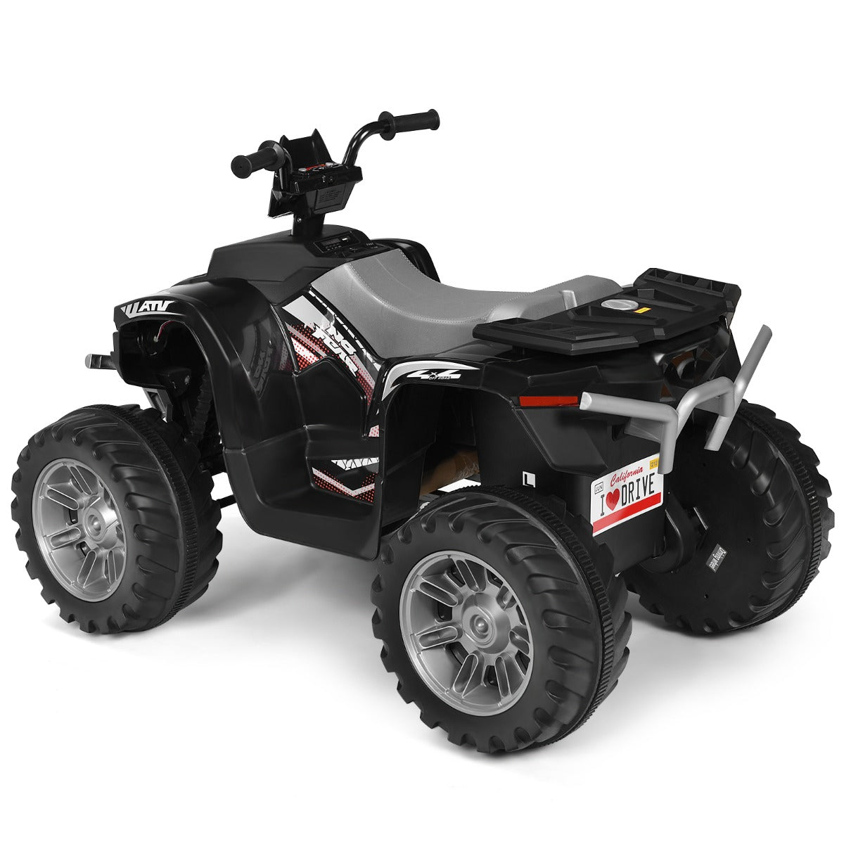 LIVSK Elektrische Quad ATV voor Kinderen - Hoge/Lage Snelheid - Muziek & Verhalen - USB/Bluetooth - 105 x 65,5 x 73 cm - Zwart