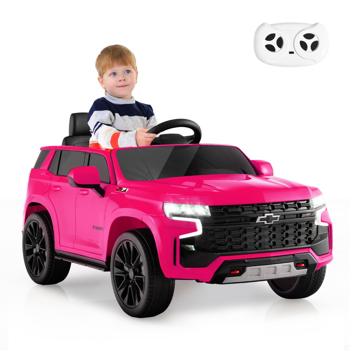 LIVSK Elektrische Kinderauto Chevrolet Tahoe - Afstandsbediening - LED-verlichting - Muziekspeler - Tot 25 kg - Roze