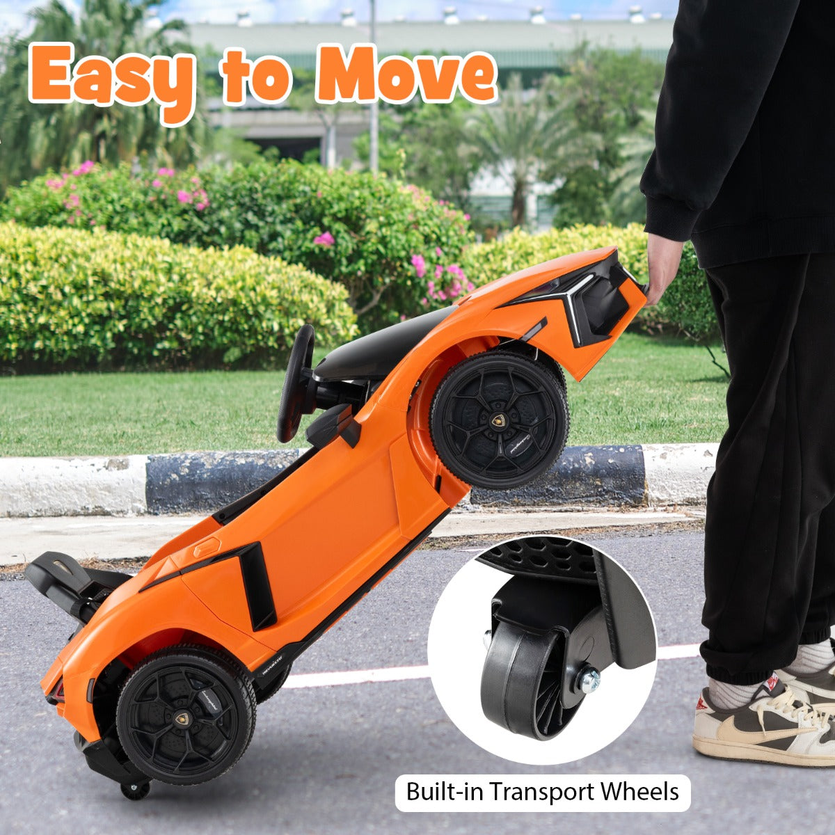 LIVSK Elektrische Kinderauto Lamborghini Revuelto - Afstandsbediening - Hydraulische Deuren - 2 x 35 W Motoren - 105 x 60 x 40 cm
