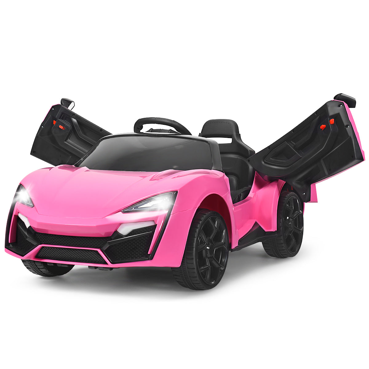 LIVSK Elektrische Kinderauto met Afstandsbediening - Veiligheidsgordel - LED Verlichting - Schokabsorberende Vering - 115 x 72 x