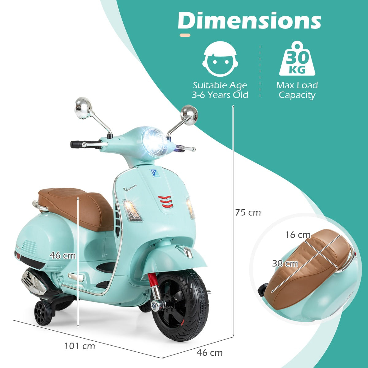 Livsk costway 12v elektrische motorfiets voor kinderen elektrische motorfiets met vier wielen groen 1 1