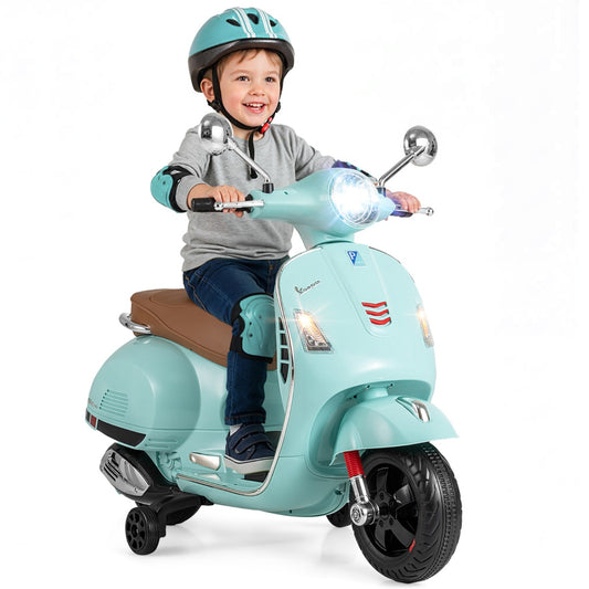 Livsk costway 12v elektrische motorfiets voor kinderen elektrische motorfiets met vier wielen groen