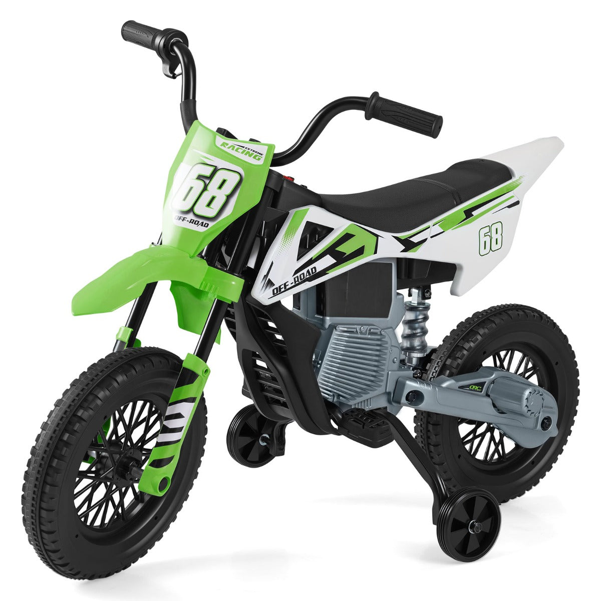 Livsk costway 12v elektrische motorfiets voor kinderen met muziek draadloze connectiviteit en bluetooth functionaliteit groen 1 1