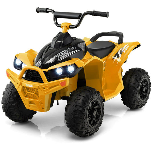 LIVSK Elektrische Kinderquad - Voor 3-8 jaar - Antislip Wielen - Realistische Koplampen - Oplaadbaar - Geel
