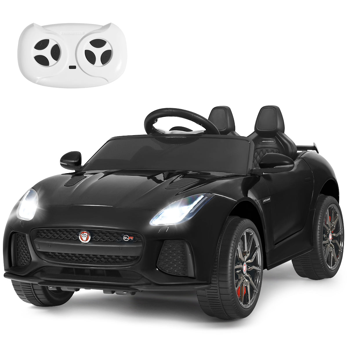 LIVSK Jaguar Kinderauto - Afstandsbediening - MP3/USB Aansluiting - Realistisch Ontwerp - Voor Kinderen tot 25 kg - Zwart