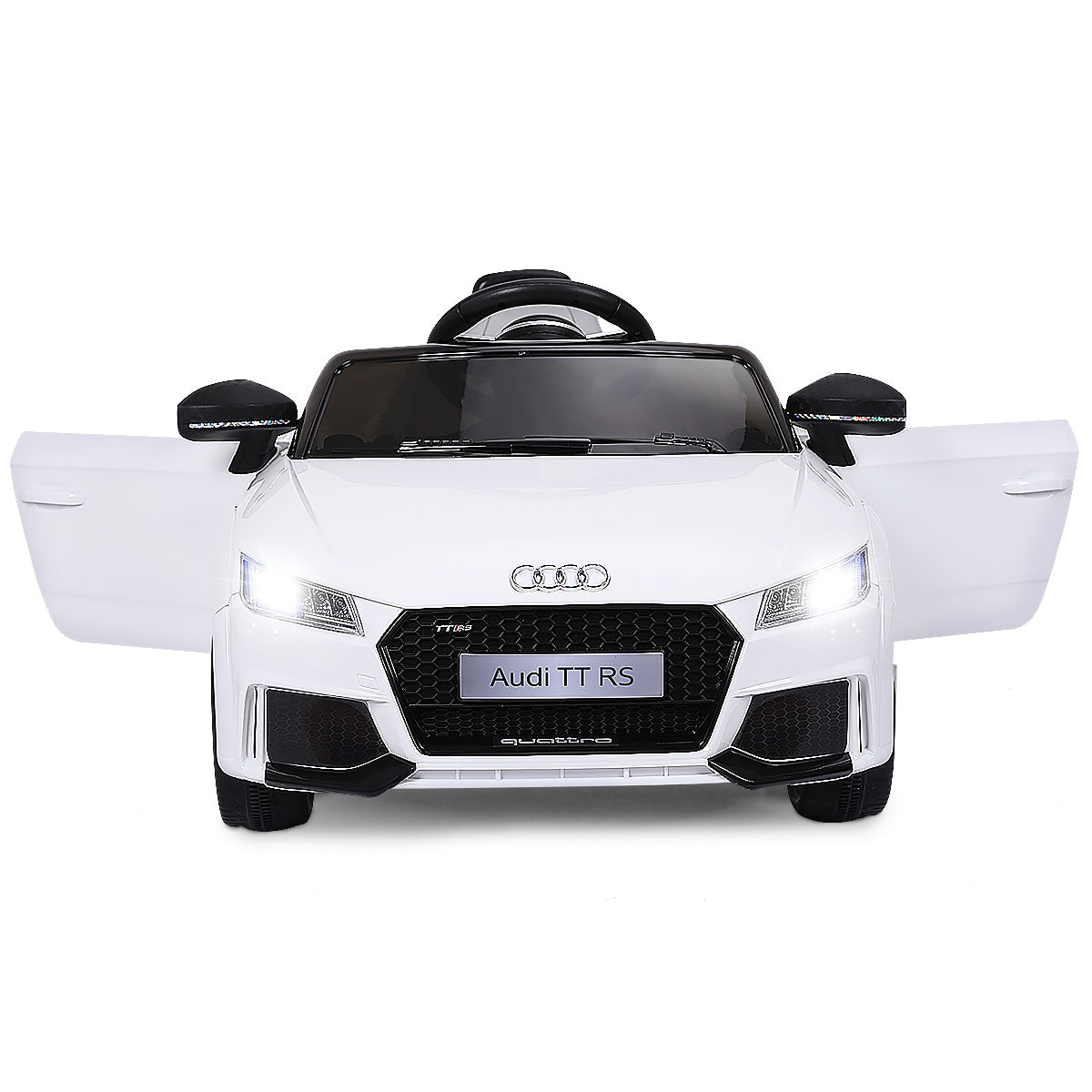 LIVSK Elektrische Kinderauto - Afstandsbediening - MP3 - 2 Motoren - Veiligheidsgordel - Voor 37-96 maanden - Wit