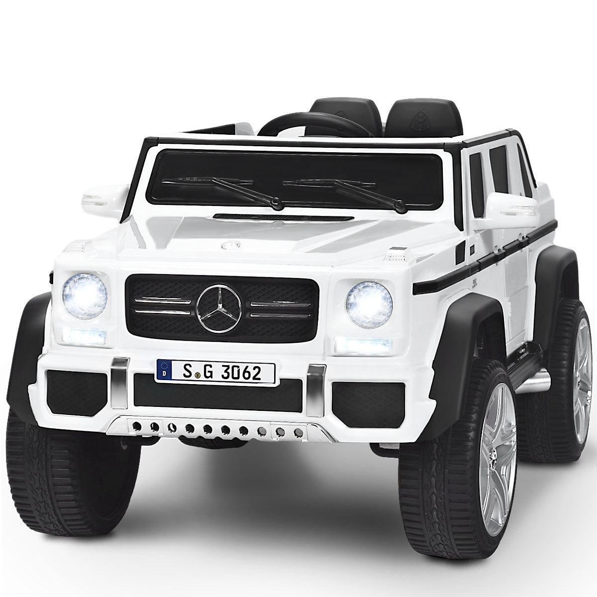 LIVSK Kinderauto met Afstandsbediening - Veiligheidsgordel - Zachte Start - Muziek - Voor Kinderen 3-8 Jaar - Wit