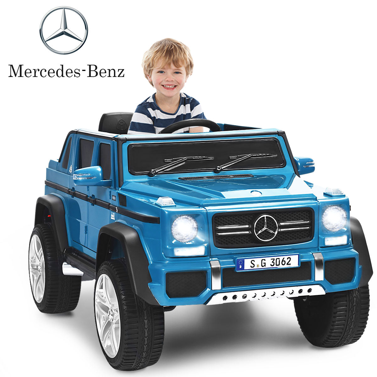 LIVSK Ride-on Truck met Afstandsbediening - 2 Rijmodi - Veiligheidsgordels - USB/TF - Voor Kinderen 3-8 Jaar - Blauw