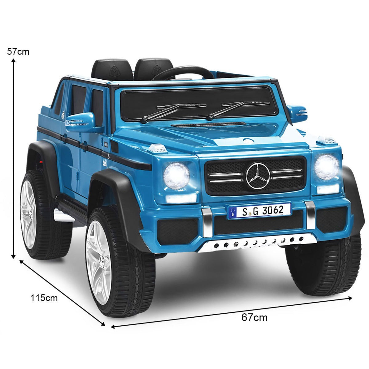 LIVSK Ride-on Truck met Afstandsbediening - 2 Rijmodi - Veiligheidsgordels - USB/TF - Voor Kinderen 3-8 Jaar - Blauw