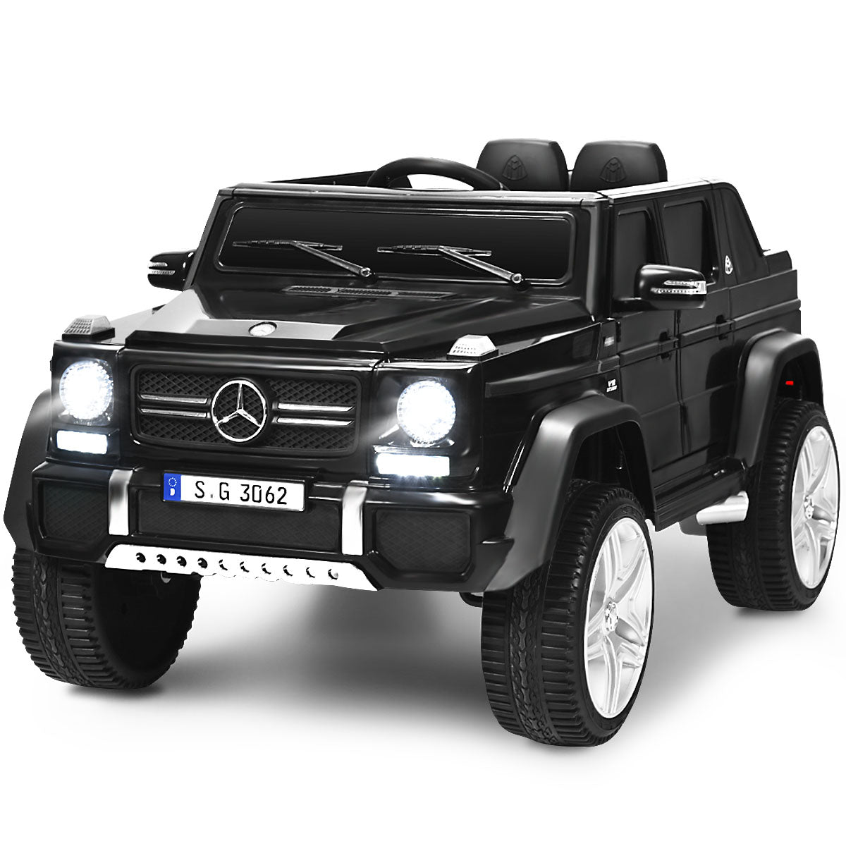 LIVSK Elektrische Ride-On Truck met Afstandsbediening - 3 Snelheden - Veiligheidsgordels - USB & TF - Voor 3-8 jaar - Zwart