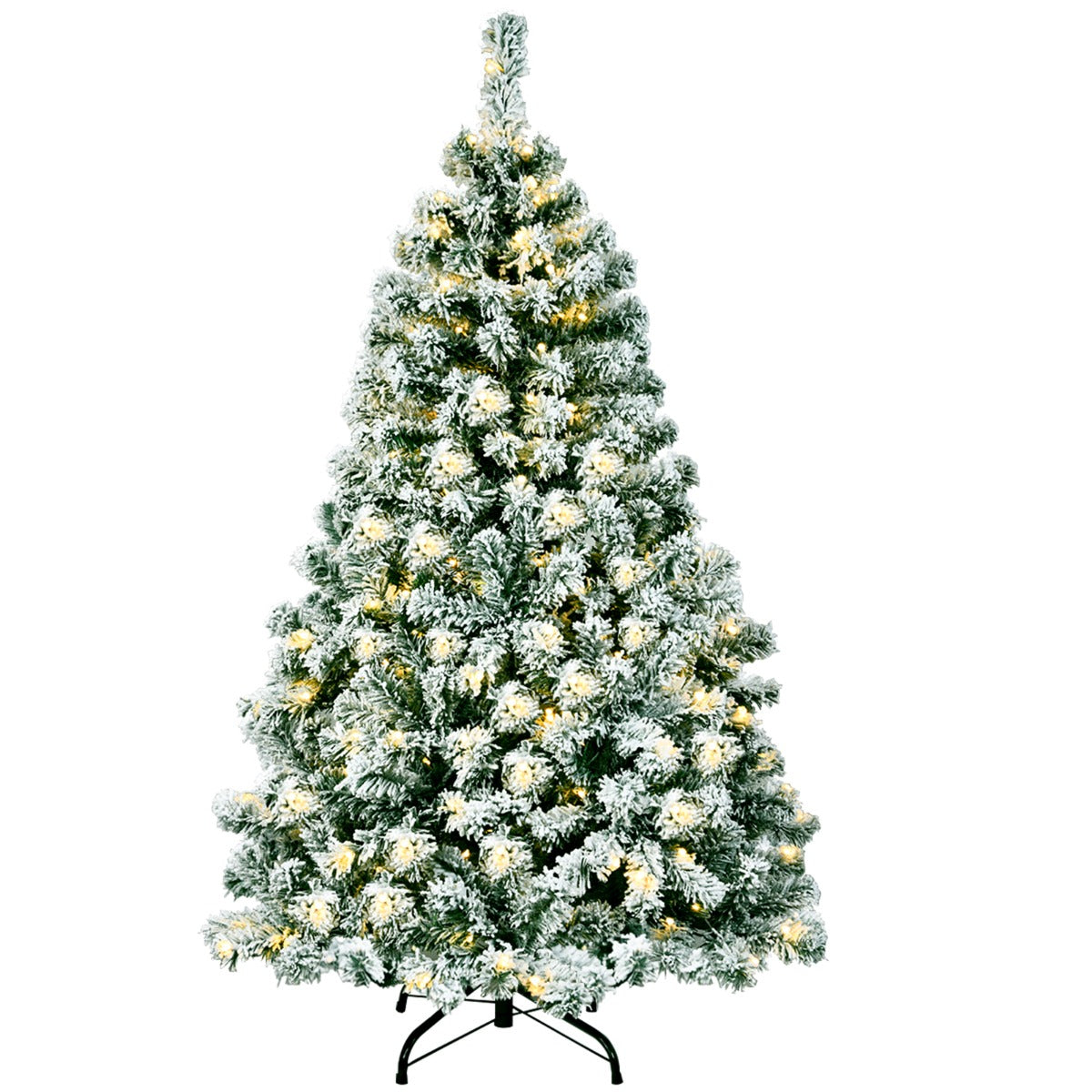 LIVSK Verlichte Kunstkerstboom - 400 Takken - 200 Warme LED-Lampjes - Inklapbaar met Standaard - 135 cm - Groen