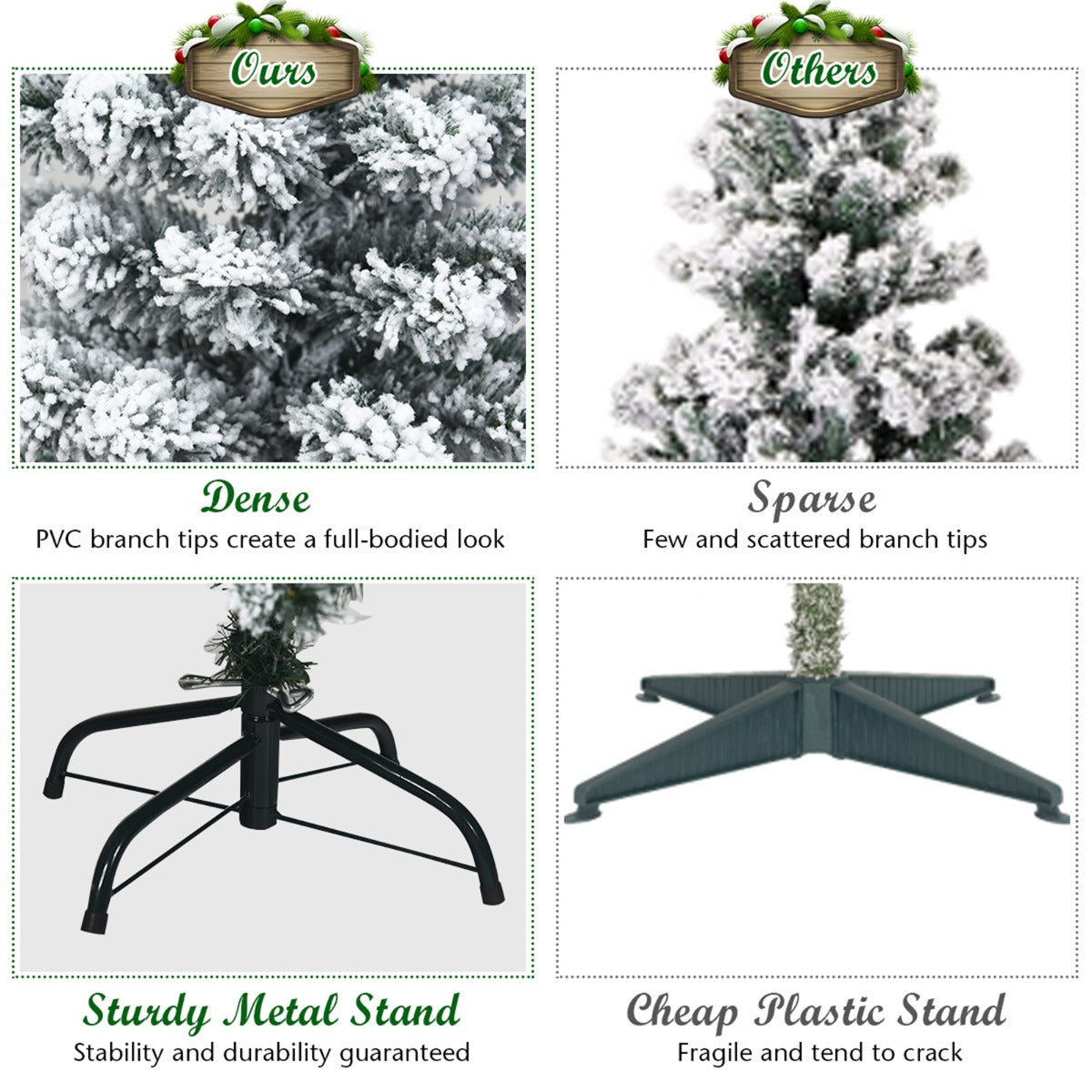 LIVSK Snowy Pencil Kunstkerstboom - 242 Takken met Besneeuwde Naalden - 150 Warme LED-lampjes - 135 cm - Groen