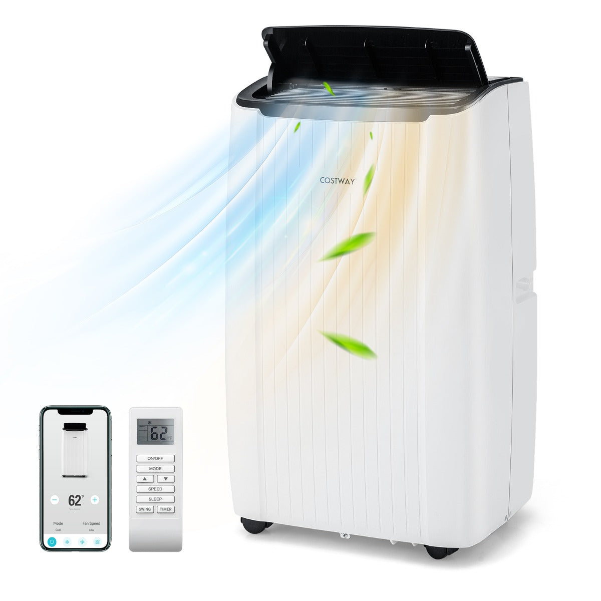 LIVSK Draagbare Airconditioner 14000 BTU - 4-in-1 met Verwarming, Ventilator en Ontvochtiger - 24-Uurs Timer - Wit