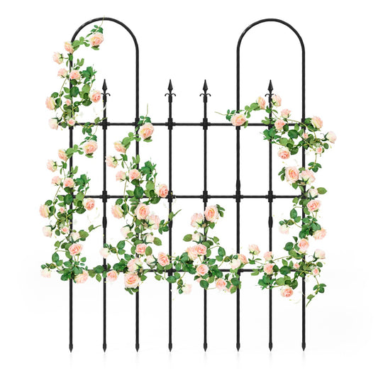 LIVSK Tuin-Spalier voor Klimplanten - Roestvrij Metalen Frame met PE-Coating - 146 x 186 cm - Stabiele Installatie - Zwart