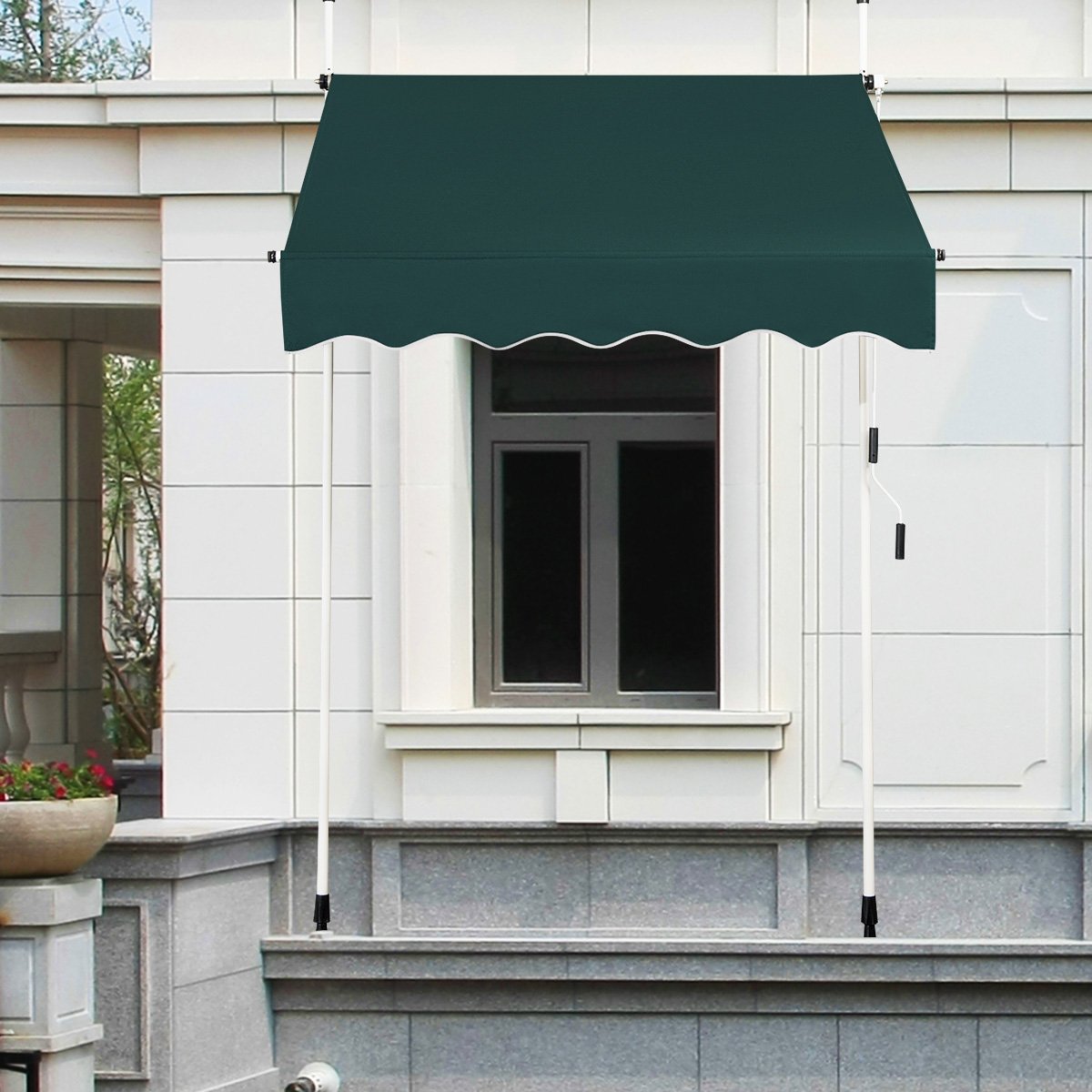 LIVSK Uitschuifbare Markies - UV-bestendig Polyester - Verstelbare Hoogte 200-300 cm - Aluminium Frame - Eenvoudige Montage -