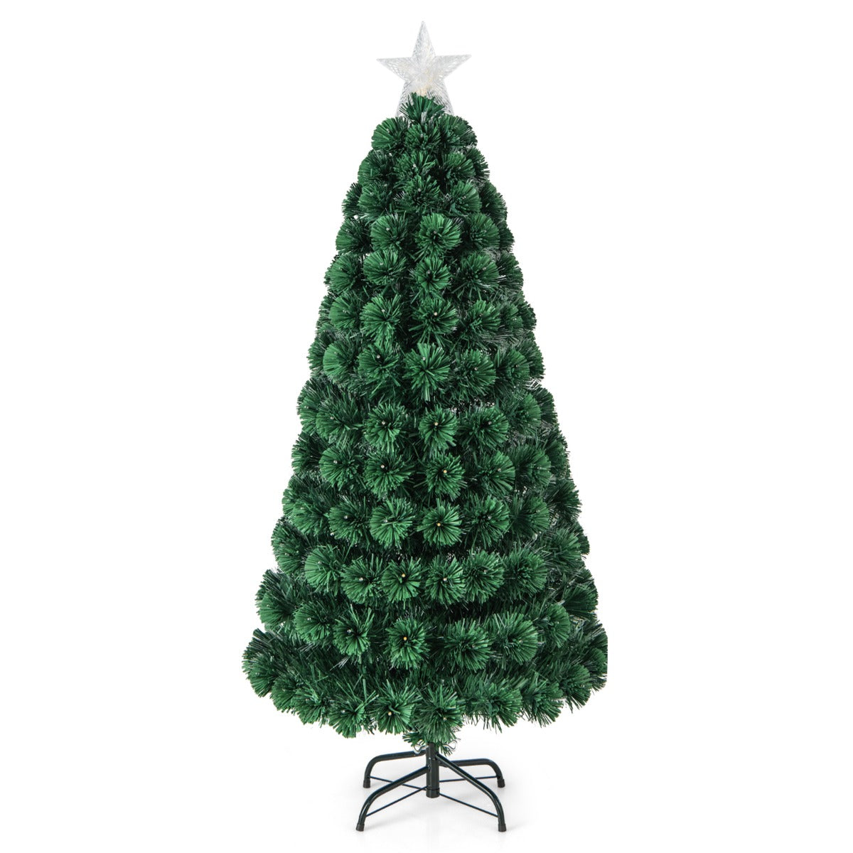 LIVSK 150 cm Kunstmatige Kerstboom - 170 Takuiteinden - 170 LED-Lampjes - 8 Verlichtingsstanden - Brandveilig - Groen