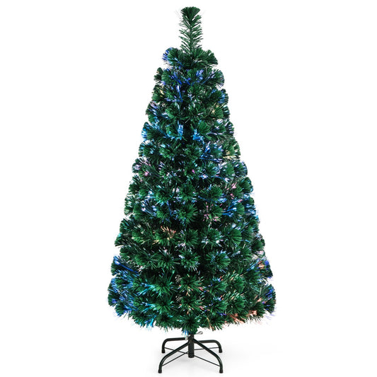 LIVSK Kunstkerstboom met Glasvezelverlichting - Realistische PVC Naalden - Lichtgewicht en Draagbaar - 150 cm - Groen