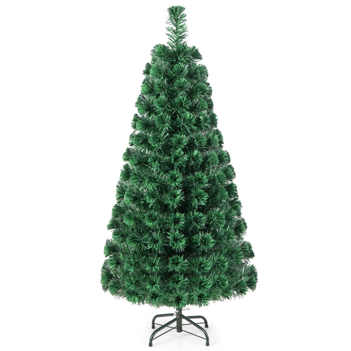 LIVSK Kunstkerstboom met Glasvezelverlichting - Realistische PVC Naalden - Lichtgewicht en Draagbaar - 150 cm - Groen