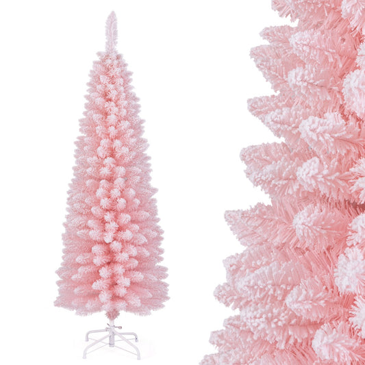 LIVSK Roze Kunstkerstboom - 328 Takpunten - Slank en Inklapbaar - Vlamvertragend PVC - 150 cm - Roze