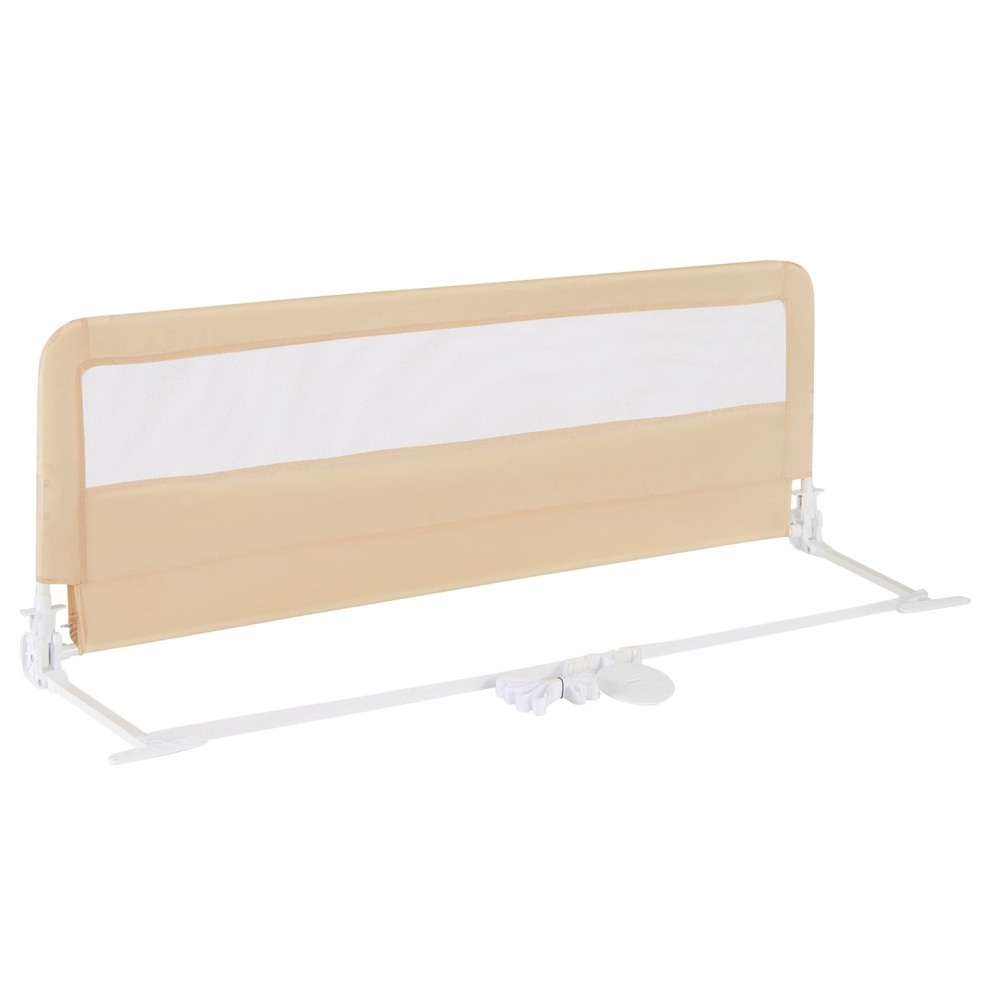 LIVSK Opvouwbaar Bedhekje - Verstelbaar en Veilig - Ademend Net - Gereedschapsvrije Montage - 150 cm - Beige