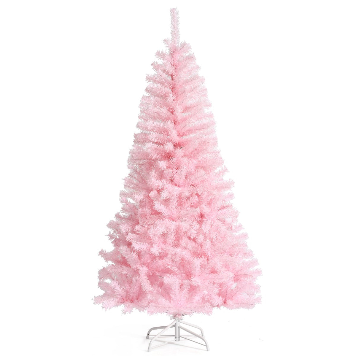 LIVSK Roze Kunstmatige Kerstboom - Volle Takken met Glitters - Duurzaam PVC - Stevige Metalen Basis - 75 x 75 x 150 cm - Roze