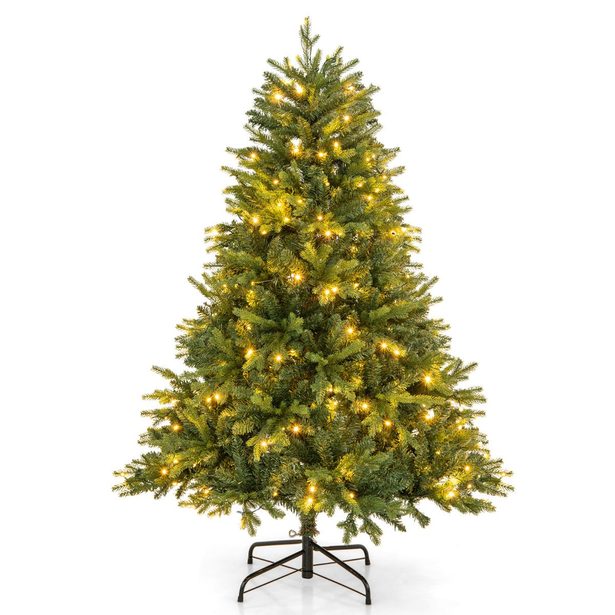 LIVSK Kunstkerstboom - 844 Takken - 250 LED-Lampjes - 11 Verlichtingsstanden - Scharnierend - 150 cm - Groen