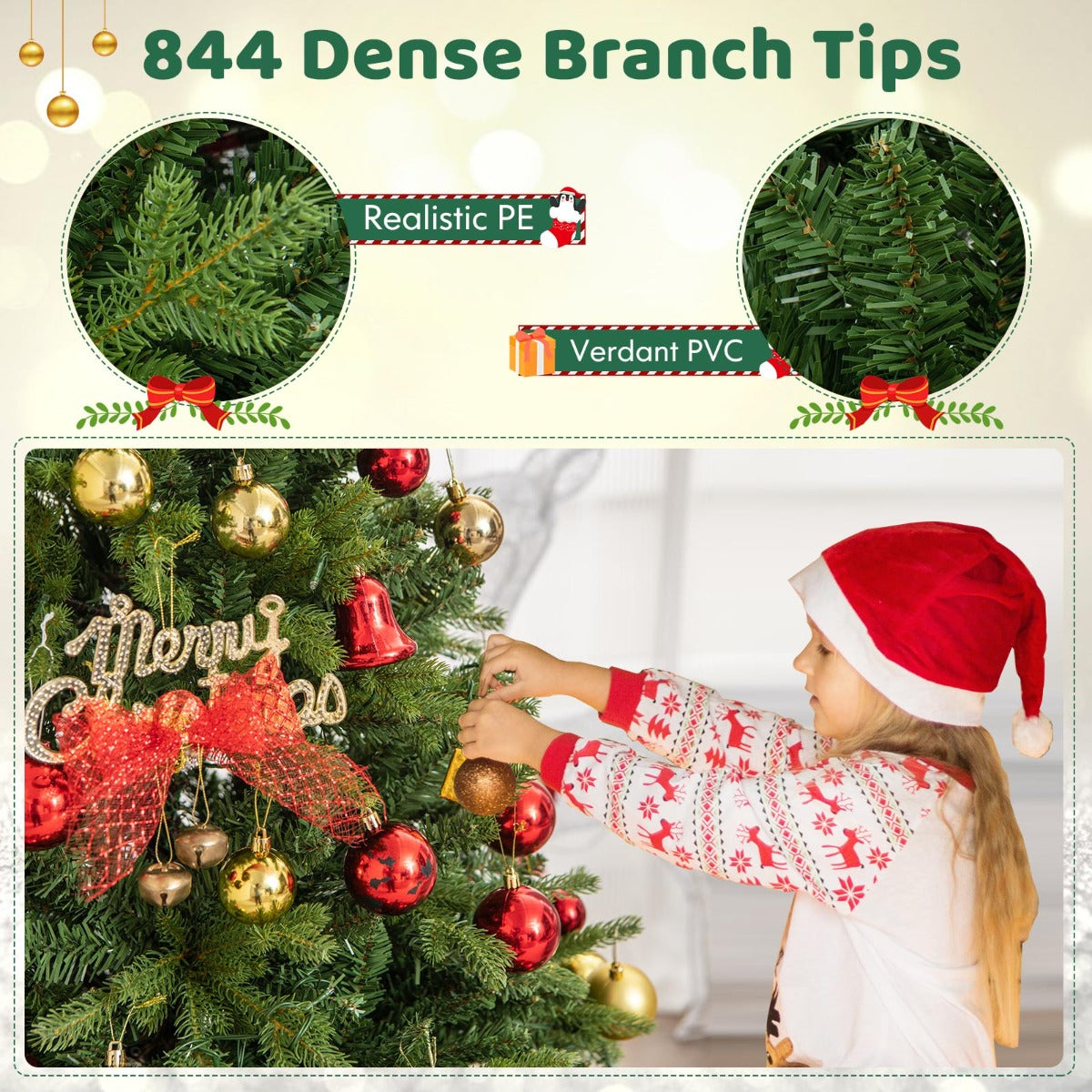 LIVSK Kunstkerstboom - 844 Takken - 250 LED-Lampjes - 11 Verlichtingsstanden - Scharnierend - 150 cm - Groen