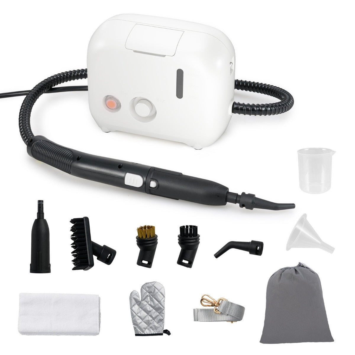 LIVSK Draagbare Stoomreiniger 1500W - 3 Bar Stoomdruk - 1L Watertank - Instelbare Stoom - Inclusief Accessoires - Wit