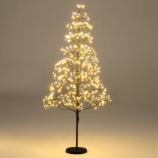 Livsk costway 150cm led lichtboom uitgerust met 1000 warmwitte leds