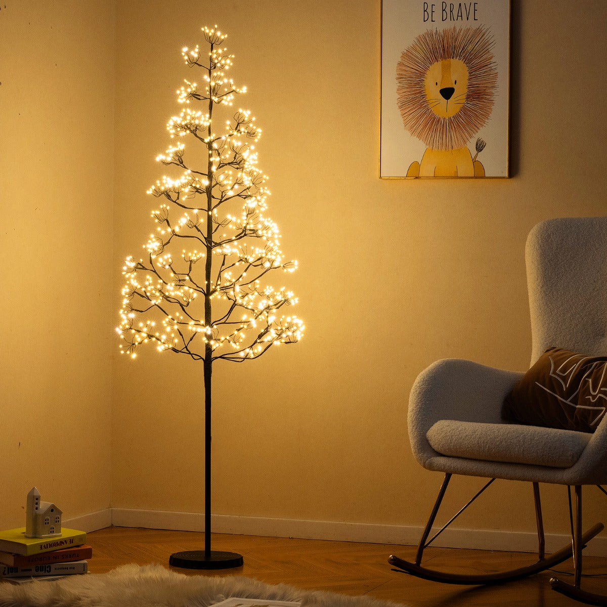 Livsk costway 150cm led lichtboom uitgerust met 1000 warmwitte leds 6