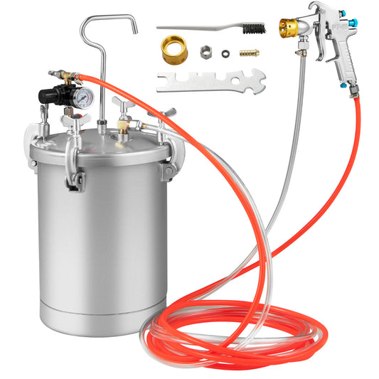Livsk costway 15l verftank drukverfpot met spuitpistool waterdichte uitrustingsset voor spuitpistolen