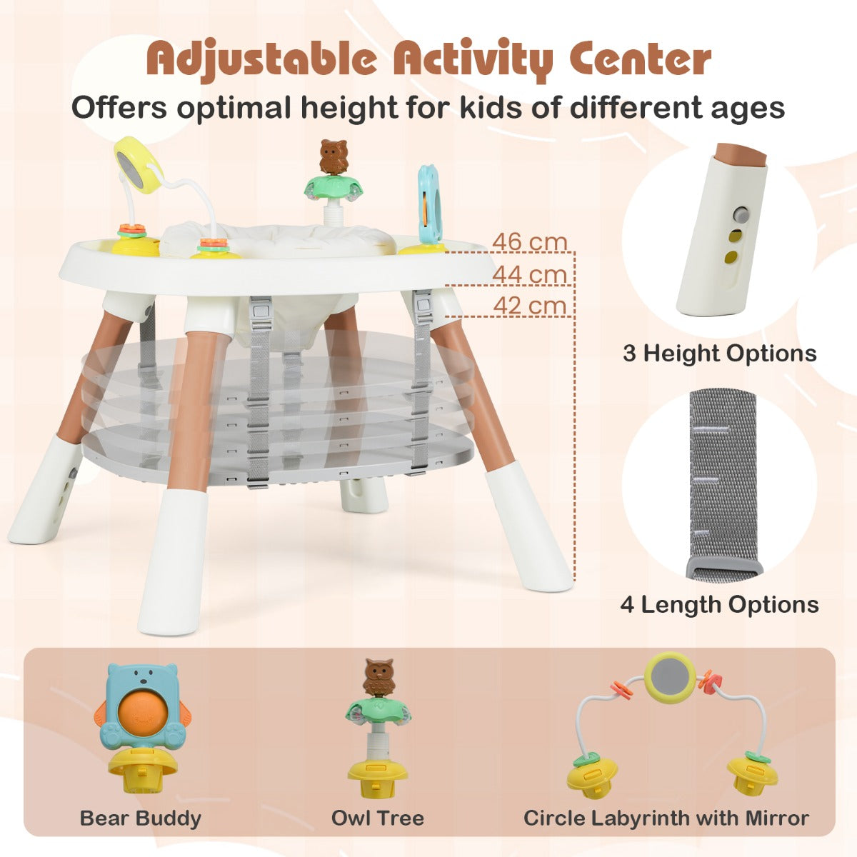 LIVSK 16 - in - 1 Multifunctionele Babyhoogstoel - Verstelbare Hoogte - Afneembare Tray - 5 - Punts Gordel - Veilig en