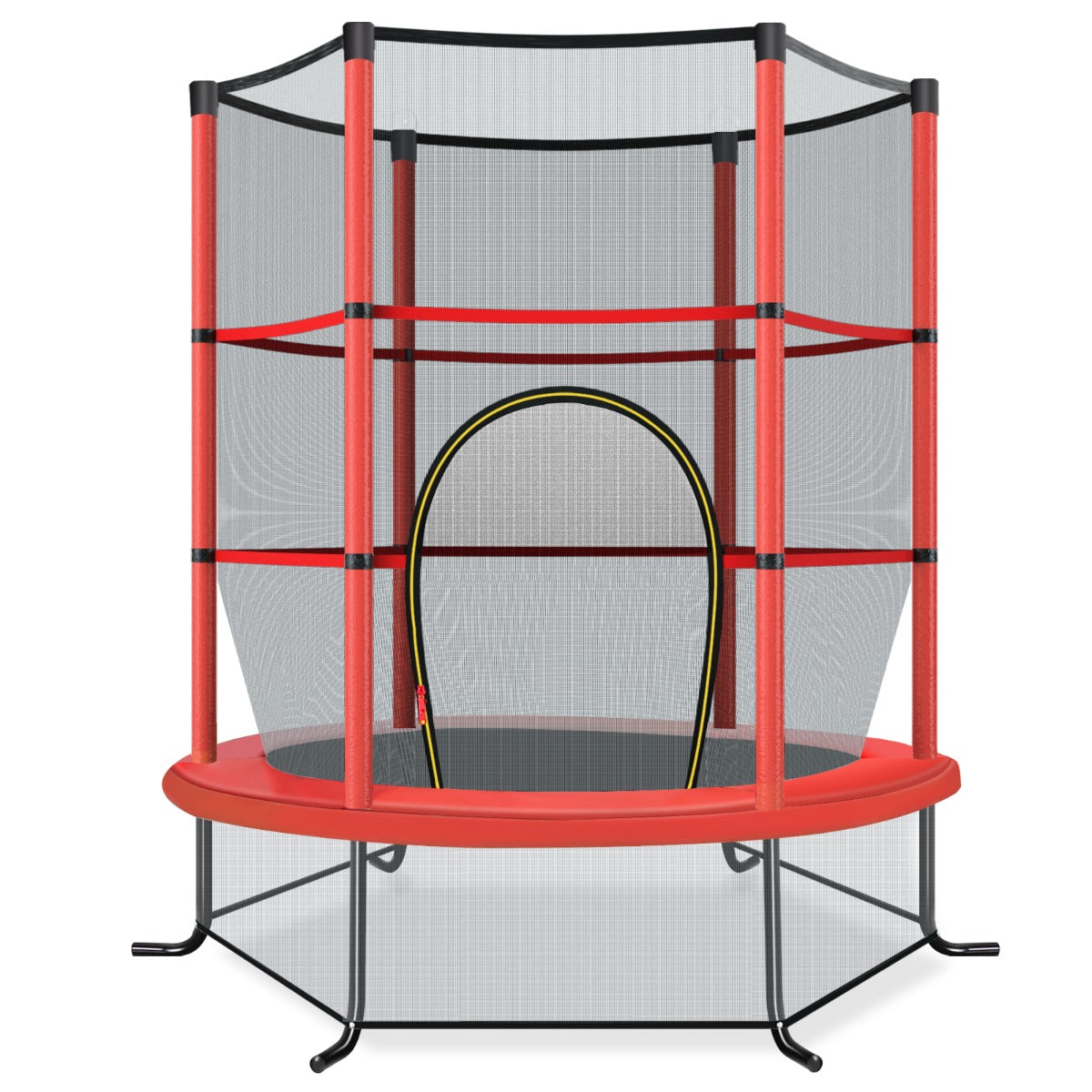 LIVSK Peutert trampoline met 360° veiligheidsnet - Stabiel en veilig - 30 Spankoorden voor hoger springen - Geschikt voor binnen