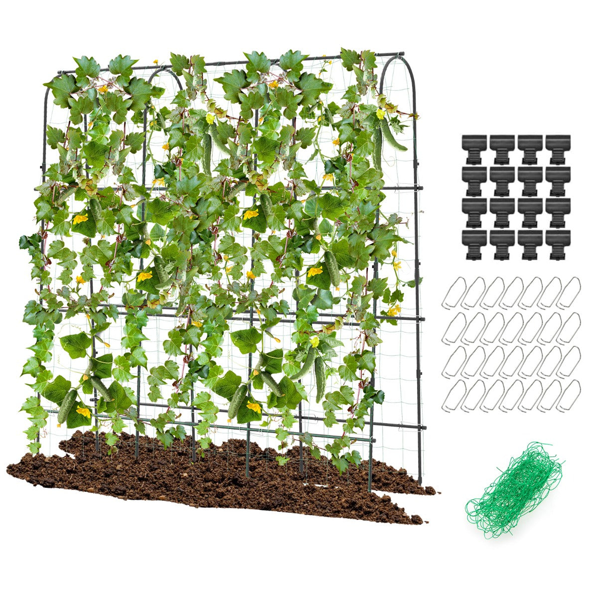 LIVSK Tuin Klimrek - U-Vormig Ontwerp voor Optimale Groei - Duurzaam en Stabiel - Eenvoudige Montage - 179 x 32-65 x 180 cm -