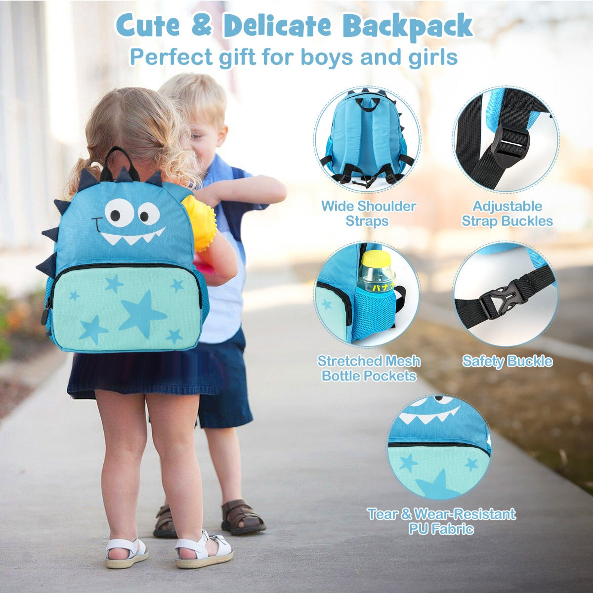 LIVSK Kinderbagageset - Harde Koffer 18 inch & Rugzak 12 inch - 4-in-1 Ontwerp met Zwenkwielen - Voor Kinderen vanaf 3 jaar -