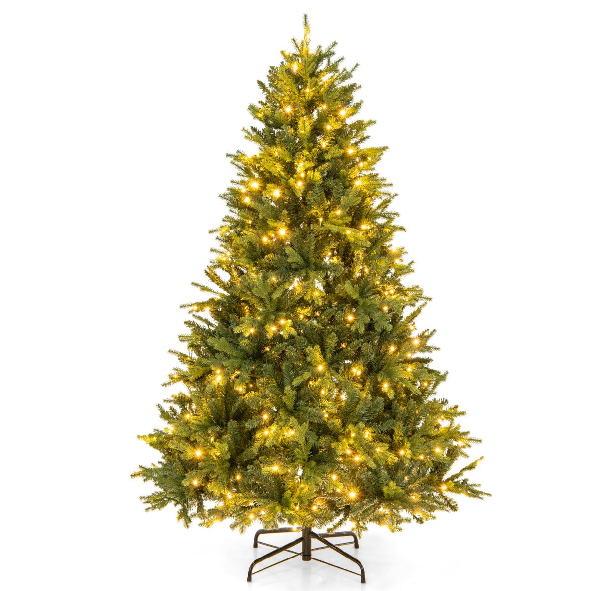 LIVSK Verlichte Kunstkerstboom - 1168 Takpunten - 350 LED-lampjes - 11 Lichtmodi - Eenvoudige Montage - Groen