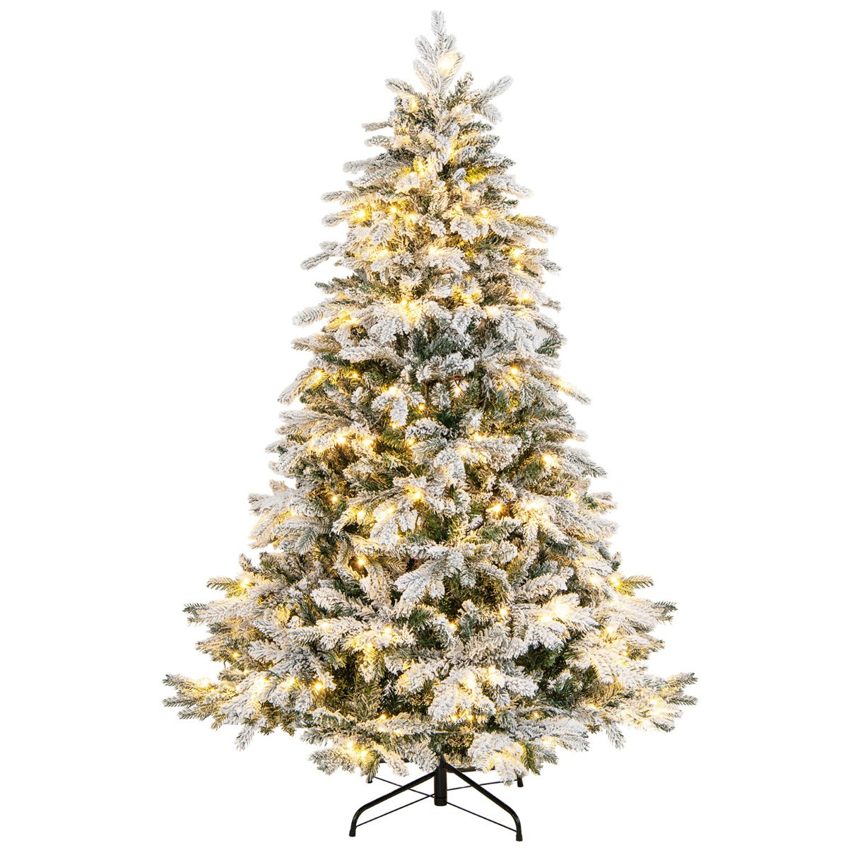 LIVSK Kunstkerstboom 180 cm - 1415 Takpunten - 260 Warmwitte LED's - Duurzaam en Veilig - Wit + Groen