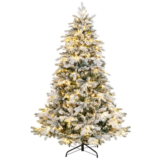 LIVSK Kunstkerstboom 180 cm - 1415 Takpunten - 260 Warmwitte LED's - Duurzaam en Veilig - Wit + Groen