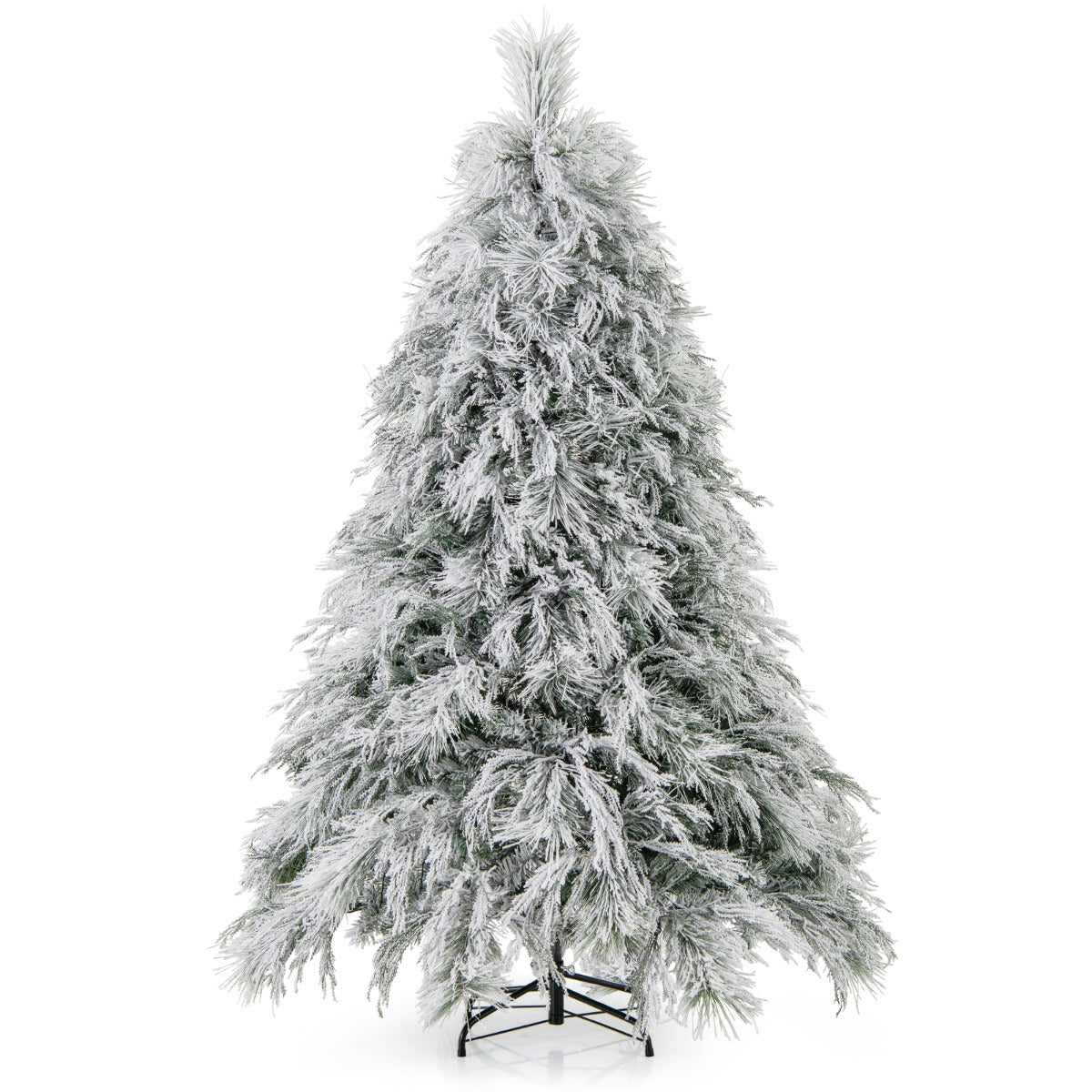 LIVSK Kunstmatige Kerstboom - 180 cm met 250 Warmwitte LED-lampjes - 519 Takken - PVC en PE - Geurloos en Vuurbestendig - Wit +