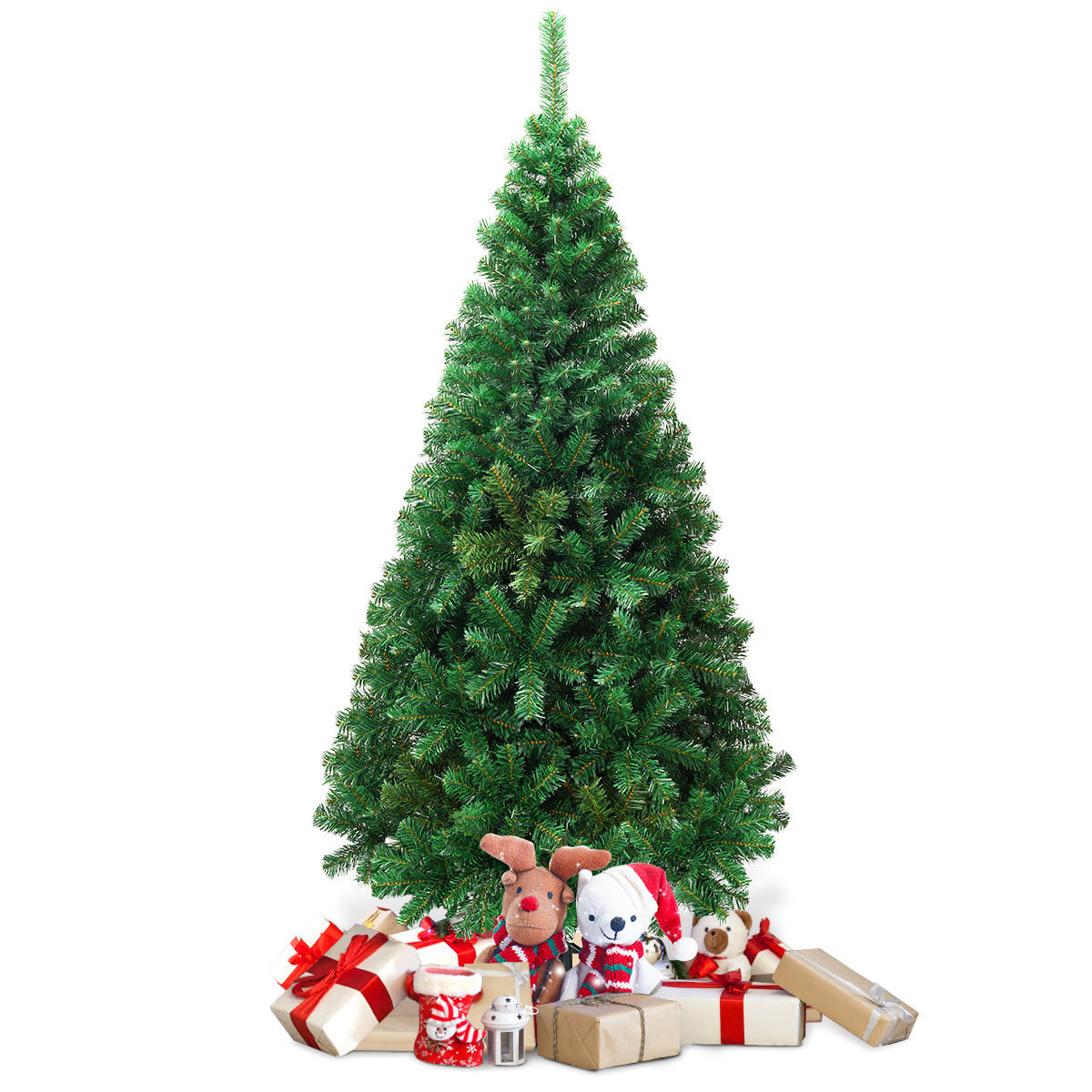 LIVSK Kunstkerstboom 180 cm - Duurzaam PVC - Flexibele Takken - Opvouwbaar - Metalen Standaard - Groen