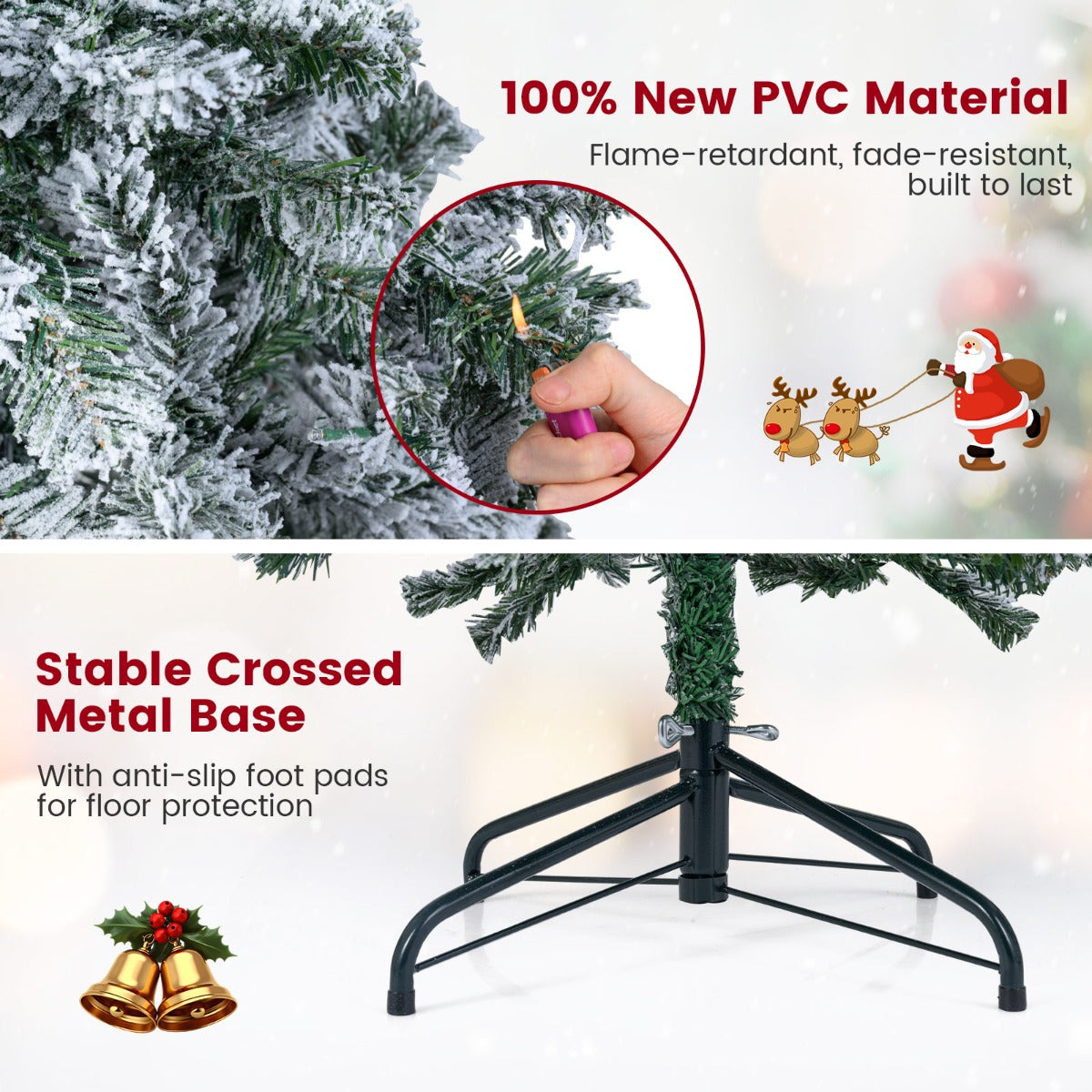 LIVSK Kunstkerstboom met Verlichting - Slank Potloodmodel - 533 Takken - 260 Warmwitte LED's - 180 cm - Groen + Wit